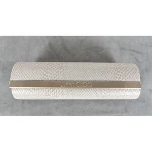 Jimmy Choo Glasses Case Faux Snakeskin Gold Trim Magnetic‎ Closure